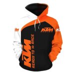 Sweat - shirt  capuche imprim motorcycle racing - mixte - fr30nv3 - manches longues - noir / gris / ...