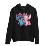 Sweat  capuche lilo stitch enfant - - noir
