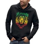 Sweat � capuche - pixel evolution - lion reggae - homme - noir