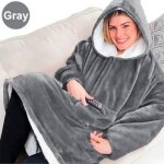 Sweat  capuche long wearable robe couvertures polaire en peluche  manches grande sweat  capuche de ...