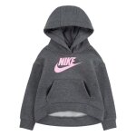 Sweat  capuche en molleton - nike - club fleece high low - manches longues - gris - carbon heather