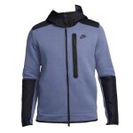Sweat  capuche nike tech fleece full zip - bleu noir - manches longues - mixte
