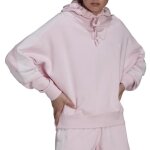 Sweat  capuche rose femme adidas crop - adidas originals - coupe ample - manches longues
