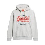 Sweat  capuche superdry duo vintage logo - glacier gris marl - homme - manches longues