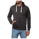 Sweat � capuche zipp� anthra homme