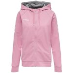 Sweat  capuche zipp en coton pour femme - hummel - hmlgo - rose - col roul - manches longues