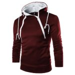 Sweat à capuche zippé décontracté pour hommes - remycoo - rouge - manches longues - col capuche Sweat à capuche zippé décontracté pour hommes - remycoo - rouge - manches longues - col capuche