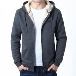 Sweat à capuche zippé doublé de polaire pour homme - insfity - gris - manches longues Sweat à capuche zippé doublé de polaire pour homme - insfity - gris - manches longues