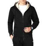 Sweat  capuche zipp doubl de polaire pour homme - insfity - noir - manches longues
