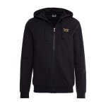 Sweat  capuche zipp - ea7 - homme - noir - col capuche - manches longues