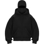 Sweat  capuche zipp - findpitaya - noir - manches longues - col capuche - pour homme