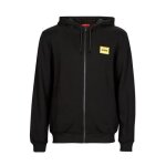 Sweat  capuche zipp hugo avec logo or daple g noir