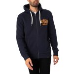 Sweat  capuche zipp avec logo vintage non - superdry - homme - bleu
