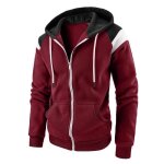 Sweat � capuche zipp� patchwork homme sweat - shirt en polaire fit grande v�tements masculin xh408 rouge ...