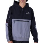 Sweat � capuche zipp� - sergio tacchini - open - noir et gris - poches zipp�es - taille �lastiqu�e