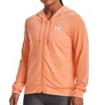 Sweat � capuche zipp� under armour rival terry - orange - femme