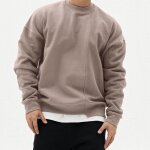 Sweat col rond homme printemps automne nouveau pull t - shirt  manches longues en coton ample et confortable ...