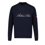 Sweat le coq sportif heritage - bleu marine rouge - col rond - manches longues - arthur ashe