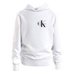 Sweat coton col à capuche droit calvin klein blanc Sweat coton col à capuche droit calvin klein blanc