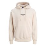 Sweat coton mélangé col à capuche droit jack & jones beige - homme - manches longues - col capuche Sweat coton mélangé col à capuche droit jack & jones beige - homme - manches longues - col capuche