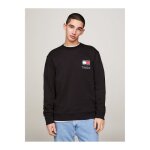 Sweat essential logo print - tommy jeans - homme - noir - manches longues