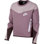 Sweat femme nike sportswear tech fleece crew - violet - manches longues - poche zippe