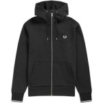 Sweat fred perry hooded zip through sweatshirt noir - fred perry - homme - manches longues