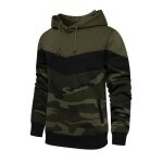 Sweat homme � capuche doubl� polaire automne hiver pullover manches longues avec poche kangourou