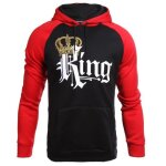 Sweat homme en capuche imprim de marque leoclotho - noir rouge - manches longues
