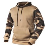 Sweat homme  capuche motif camouflage - fondupin - coupe standard pullover - kaki - marron - homme
