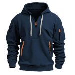 Sweat homme - insfity - automne hiver - col capuche - multi poches - bleu marine Sweat homme - insfity - automne hiver - col capuche - multi poches - bleu marine