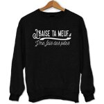 Pull homme - punchline rap franais - j * * * ta meuf - manches longues - col classique - bleu