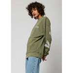 Sweat kaki femme - kaporal - sogo - coupe regular - imprim� argent� - manches longues