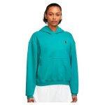 Sweat nike court fleece tennis hoodie bleu - femme / adulte - manches longues - col capuche