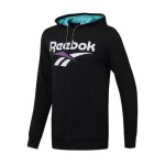 Sweat reebok vector hoodie classic - noir turquoise violet blanc - col capuche - manches longues