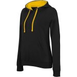 Sweat - shirt � capuche contrast�e femme kariban - noir / jaune
