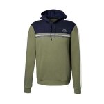 Sweat - shirt  capuche kappa imagin pour homme - vert bleu fonc blanc cass - coupe slim - manches ...
