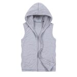 Sweat - shirt capuche sans manches homme veste en jeans sans manches homme gilet sans manches hommegris ...