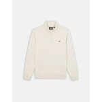 Sweat - shirt homme dickies oakport quarter zip - blanc cass - manches longues - col montant