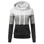 Sweat - shirt femme en capuchonn� de marque leoclotho - �pissure - manches longues - polyester - blanc ...