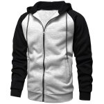 Sweat shirt hommes sport - mobigarlan - xd496 - blanc - col capuche - manches longues