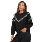 Sweat - shirt � volants contrastants sur le buste et les manches. pour femme - sweat - shirts - la modeuse ...