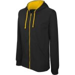Sweat - shirt zippé capuche contrastée kariban homme - noir / jaune - xs Sweat - shirt zippé capuche contrastée kariban homme - noir / jaune - xs