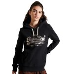 Sweat superdry femme vintage logo noir coton