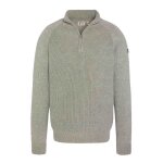 Pull - schott - gris - col montant - manches longues - 1 / 2 zip