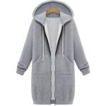 Sweat zipp  capuche femme manteau hiver long . . .