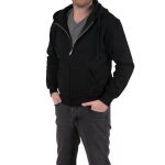 Sweat molletonn� zipp� � capuche oro - noir - homme - manches longues