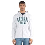 Sweat zippé à capuche kaporal peter - blanc - manches longues - logo patché - poche 2 Sweat zippé à capuche kaporal peter - blanc - manches longues - logo patché - poche 2