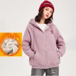 Sweat zippé à capuche polaire femme veste chaude polaire dhiver fille étudiante effet super chaud Sweat zippé à capuche polaire femme veste chaude polaire dhiver fille étudiante effet super chaud