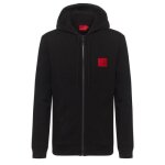 Sweat zipp - hugo boss - daple212 - molleton de coton - patch logo - noir